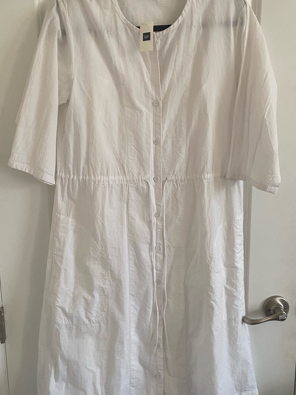 NWT Gap White Button-Front Tunic Dress with Slip Liner Set - Size S